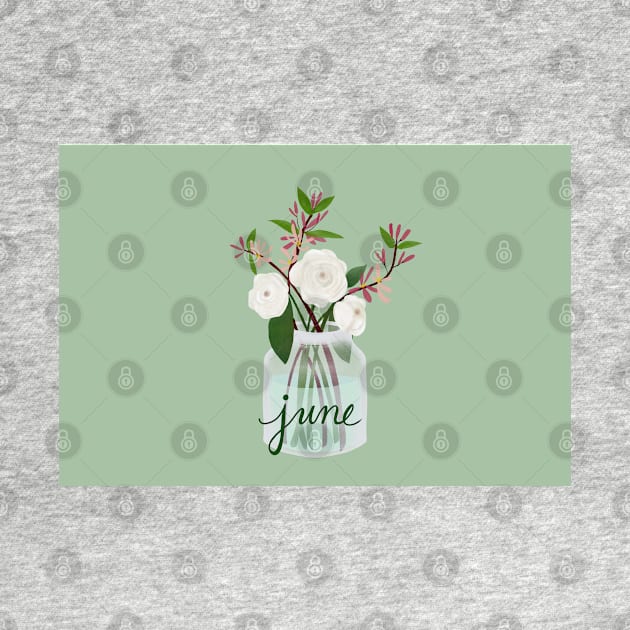 June Honeysuckle and Roses in mason jar by Peleegirl